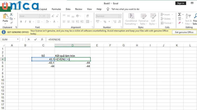 Hướng dẫn sử dụng hàm EVEN để làm tròn số trong Excel