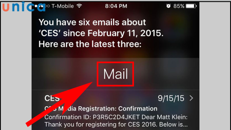 Siri hỗ trợ người dùng tìm và đọc Email