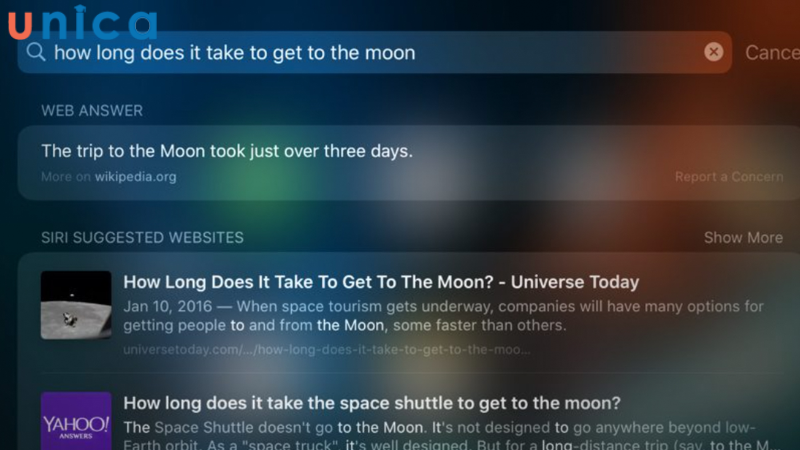 Siri nhanh chóng phản hồi thông tin từ nhiều nguồn khác nhau