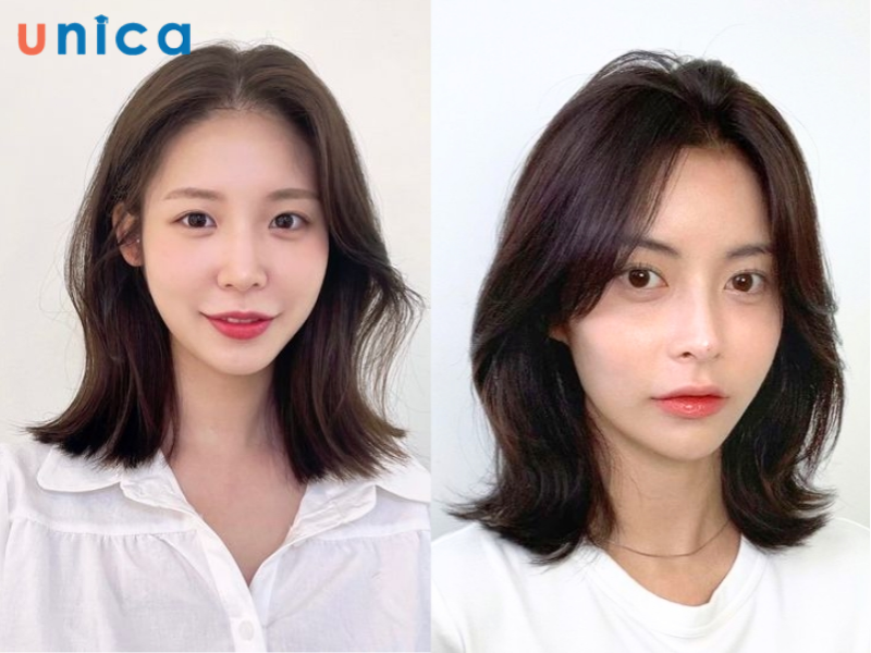 Tóc ngắn ngang vai tự nhiên không uốn