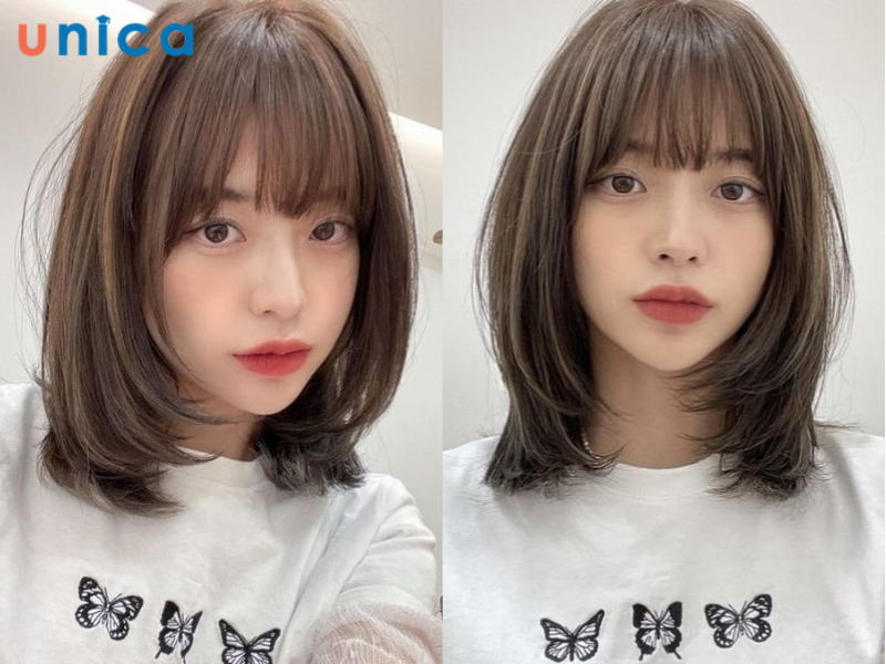 Tóc ngắn ngang vai uốn đuôi