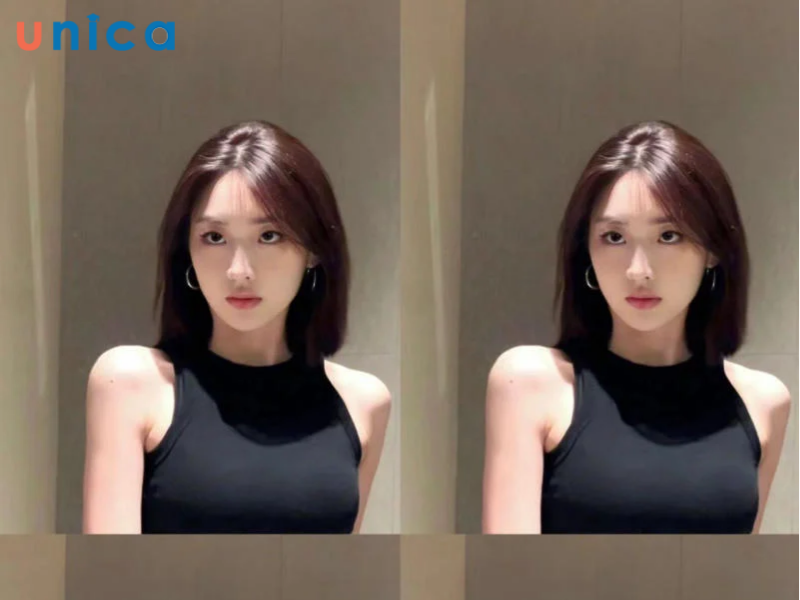 Tóc ngắn ngang vai không mái