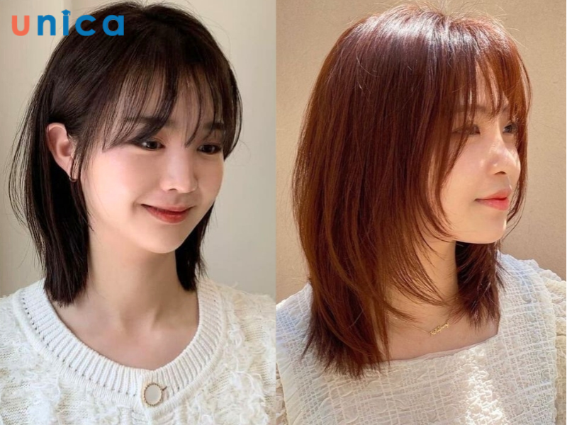 Tóc ngắn ngang vai tỉa đuôi