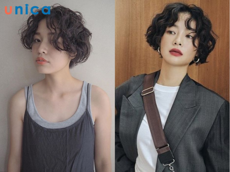 Tóc Pixie xoăn nhẹ cho mặt tròn