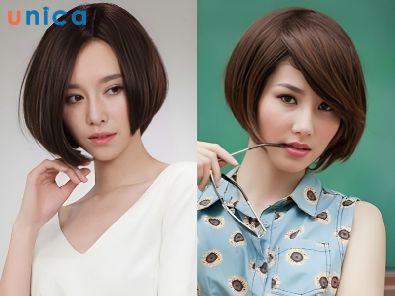 Tóc vic ngắn cho mặt tròn