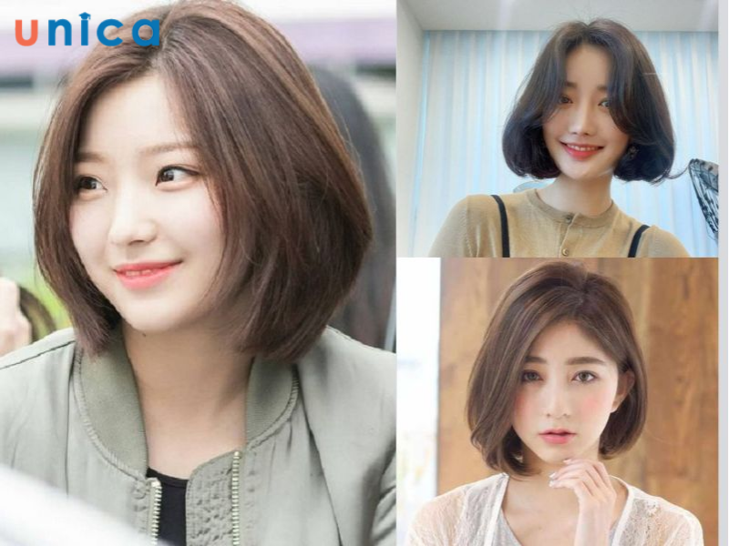 Tóc duỗi phồng cho mặt tròn