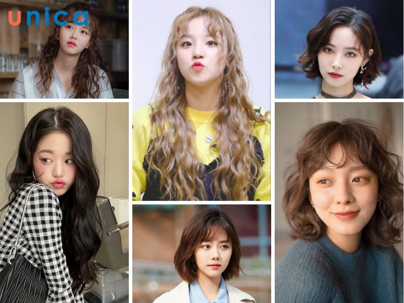 Kiểu tóc xoăn lọn nhỏ cho mặt tròn