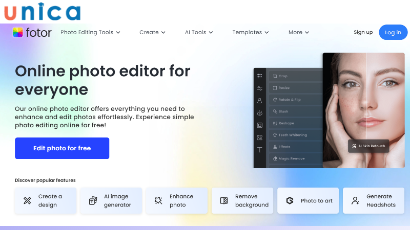 Fotor.com hỗ trợ tăng chất lượng video online