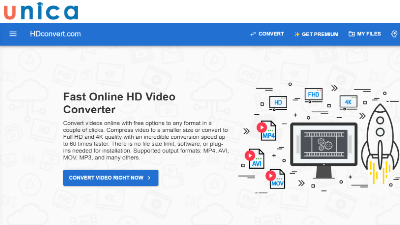 HDconvert.com hỗ trợ tăng độ phẩn giỉa video lên HD online