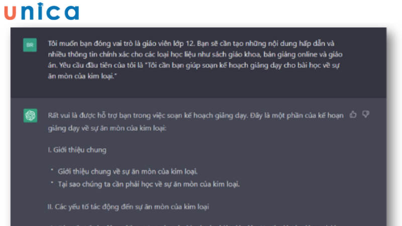 Gắn vai trò cho Chat GPT để định hướng thông tin phản hồi