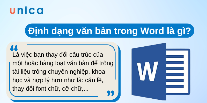 Định dạng văn bản trong Word là quá trình thay đổi và cấu trúc lại văn bản