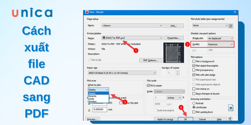 cách xuất file cad sang pdf