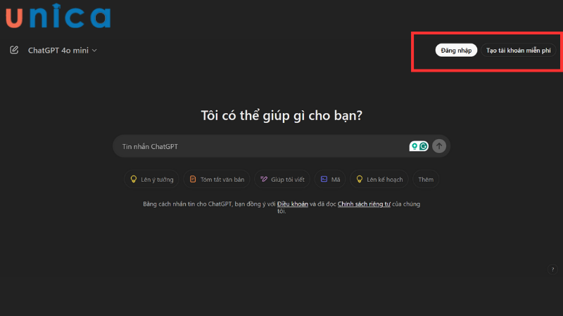 Truy cập vào Chat GPT