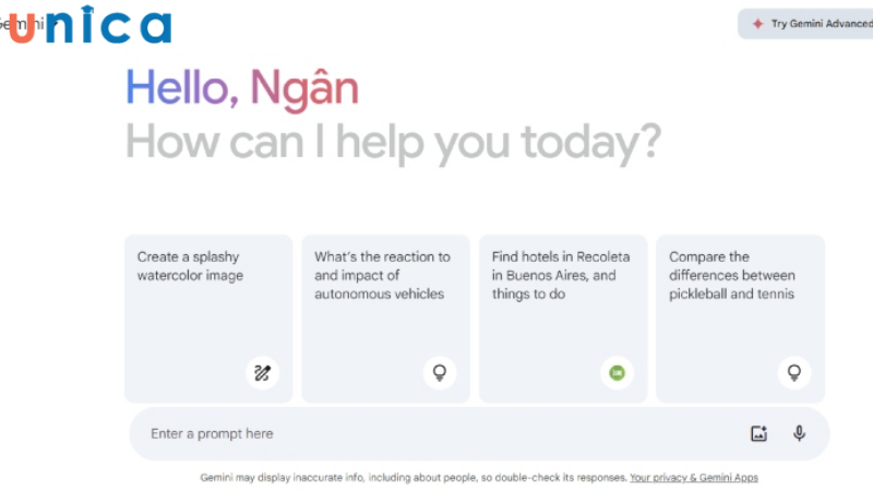 Google Gemini là công cụ AI tương tự Chat GPT
