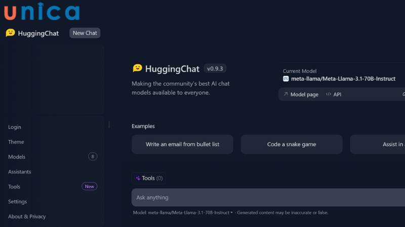 HuggingChat là công cụ AI tương tự Chat GPT 