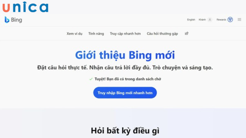 Như vậy là bạn đã cài đặt xong ứng dụng Bing AI 