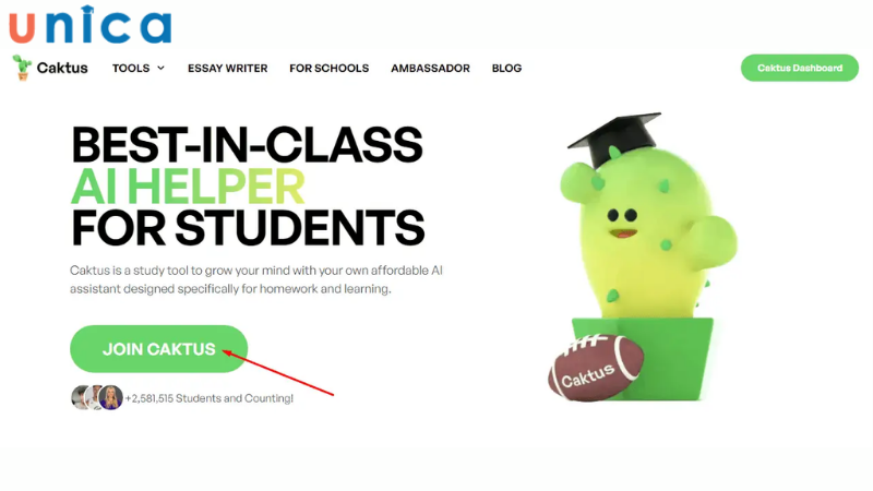 Truy cập vào website của Caktus AI chọn Join Caktus