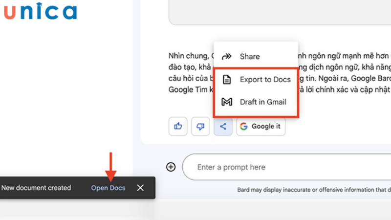 Hướng dẫn xuất nội dung sang Docs