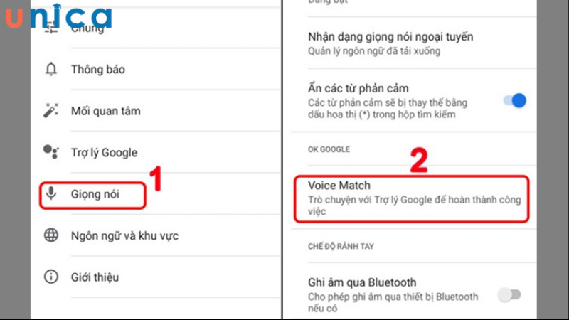 Chọn Voice Match