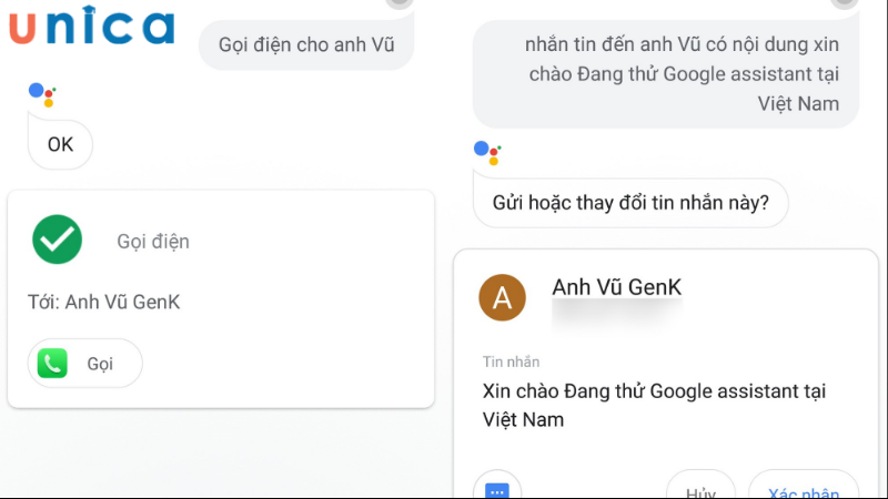 Hỗ trợ nhanh chóng gọi điện, nhắn tin