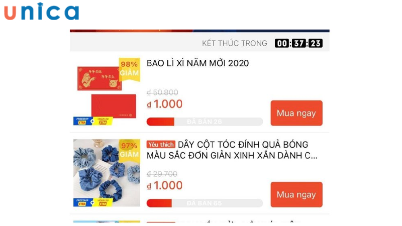 Lựa chọn những mặt hàng có giá 1.000 đồng trên sàn thương mại điện tử