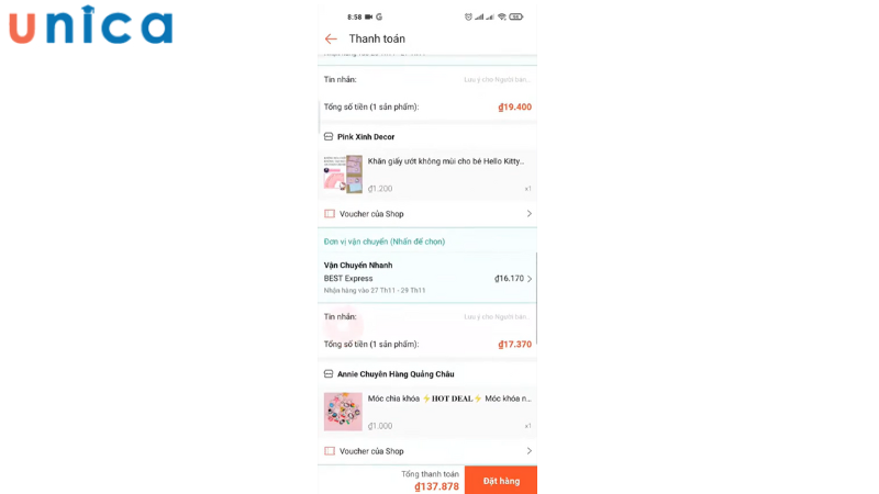 Chọn nhiều sản phẩm cho đến khi đơn hàng đạt giá trị trên 50.000 đồng