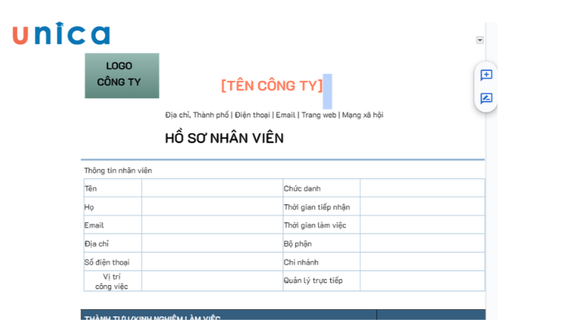 Mẫu hồ sơ nhân sự số 2