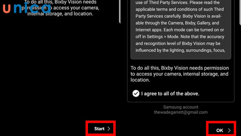 Xác nhập cấp quyền cho Bixby Vision