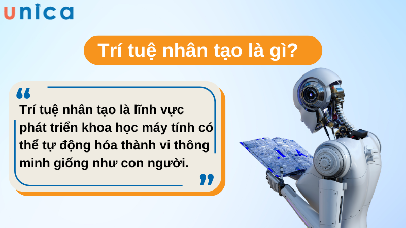 Trí tuệ nhân tạo với tên tiếng anh là: Artificial intelligence - được viết tắt là AI