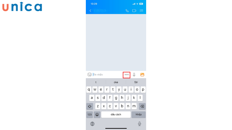 Chọn biểu tượng dấu ba chấm nằm ngang