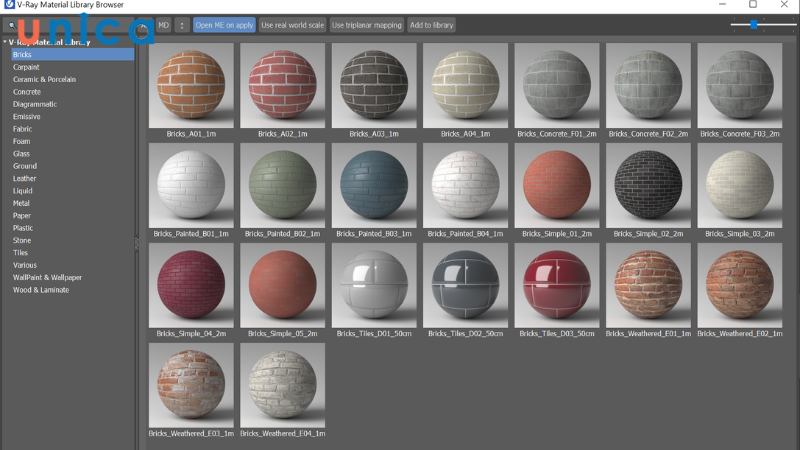 VRay sở hữu thư viện vật liệu phong phú đa dạng