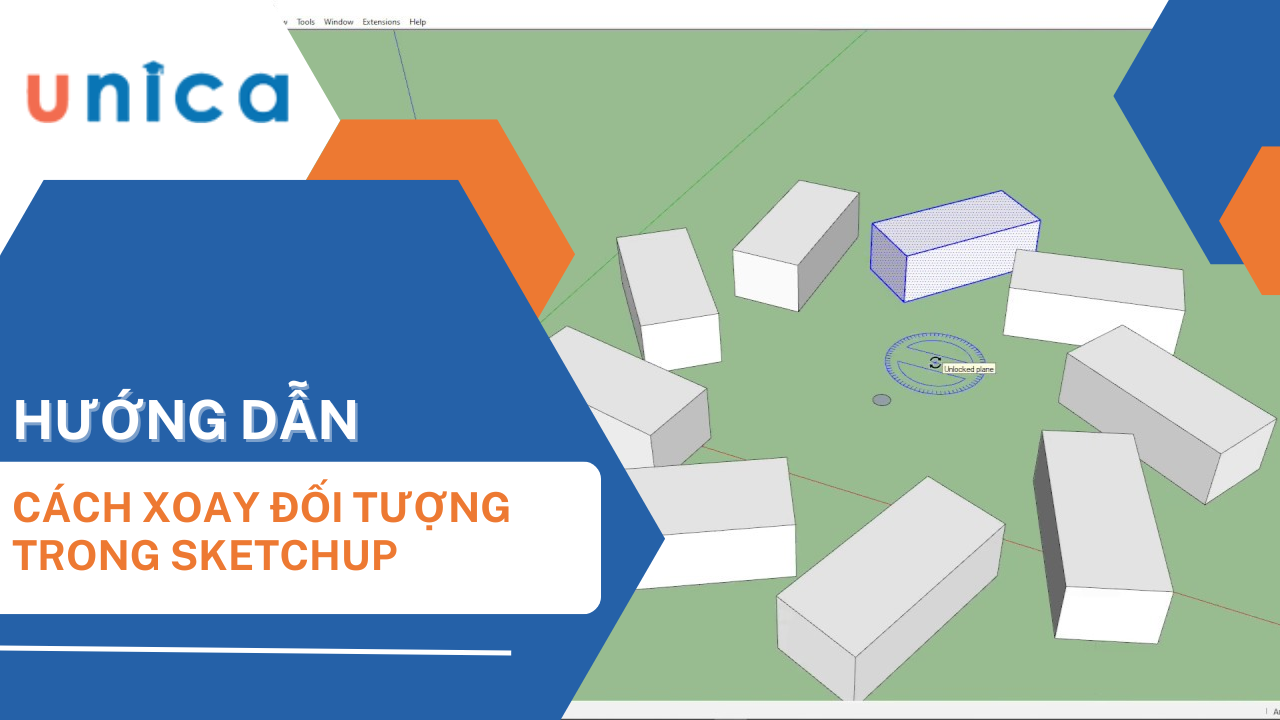 Hướng dẫn cách xoay đối tượng trong Sketchup cho người mới bắt đầu 