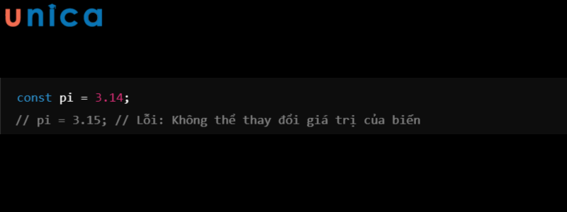 Biến const dùng để khai báo các biến cố định