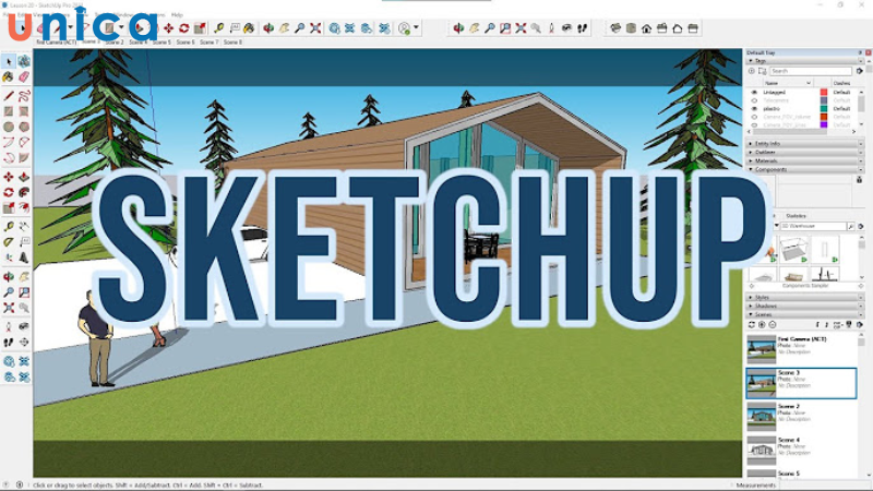 SketchUp là phần mềm thiết kế đồ họa 3D chuyên làm thiết kế, dựng phim