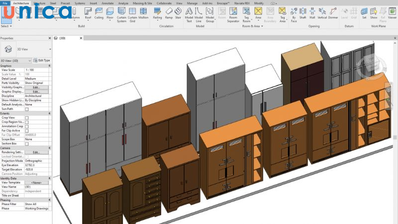 Revit được chia thành ba phần chính để hỗ trợ đa dạng tác vụ cho người dùng