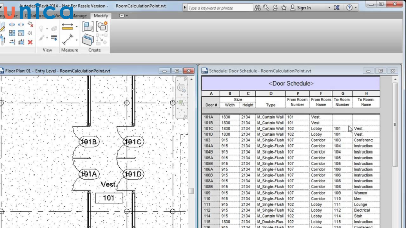 Một số Family có thông tin về Room Calculatuon Point