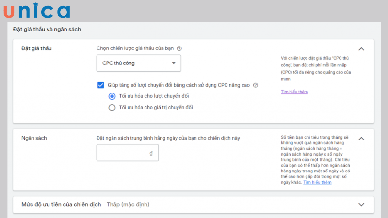 Cài đặt chiến lược CPC thủ công đối với người mới