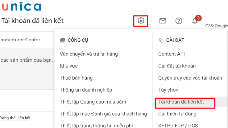 Chọn tài khoản liên kết