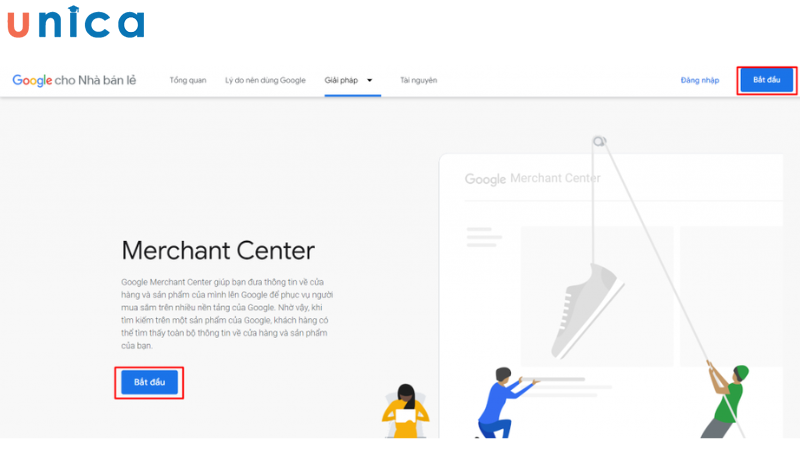 Đăng ký tài khoản Merchant Center để sử dụng