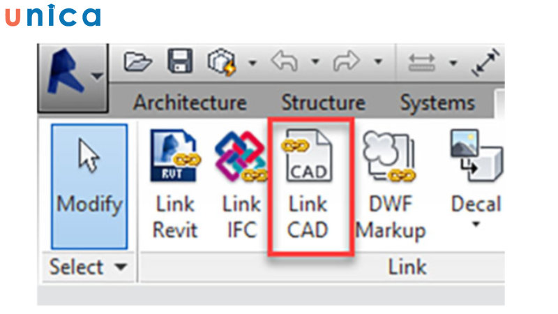 Link file CAD vào Revit