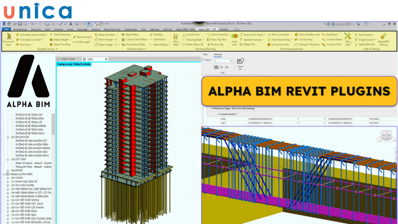 Plugin Alpha Bim là một plugin được thiết kế để tự động hóa nhiều tác vụ trong Revit