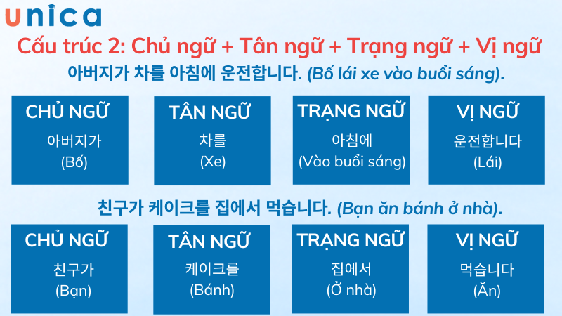 Phân tích cấu trúc Chủ ngữ - Tân ngữ - Trạng ngữ - Vị ngữ.