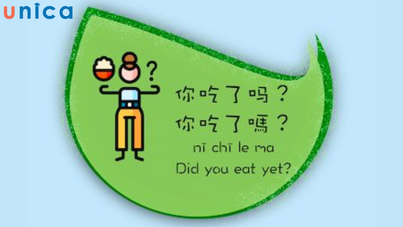 Câu chào hỏi 你吃了吗？bạn có thể đáp lại là 吃了