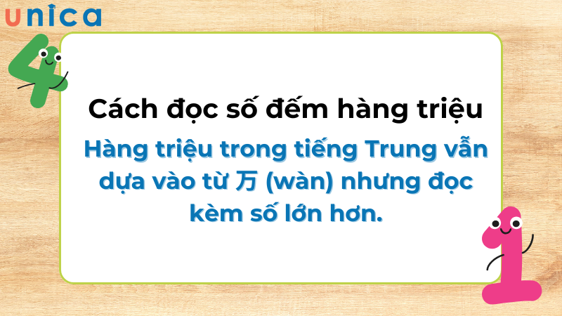 Cách đọc số đếm hàng triệu trong tiếng Trung