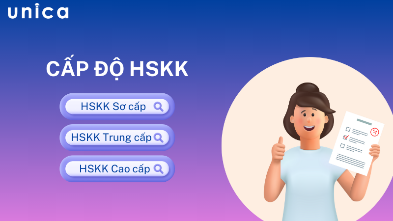 HSKK được chia thành 3 cấp độ và được thi kèm với kỳ thi HSK