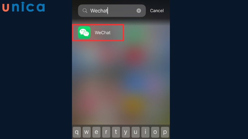 Tìm và mở ứng dụng Wechat trên điện thoại