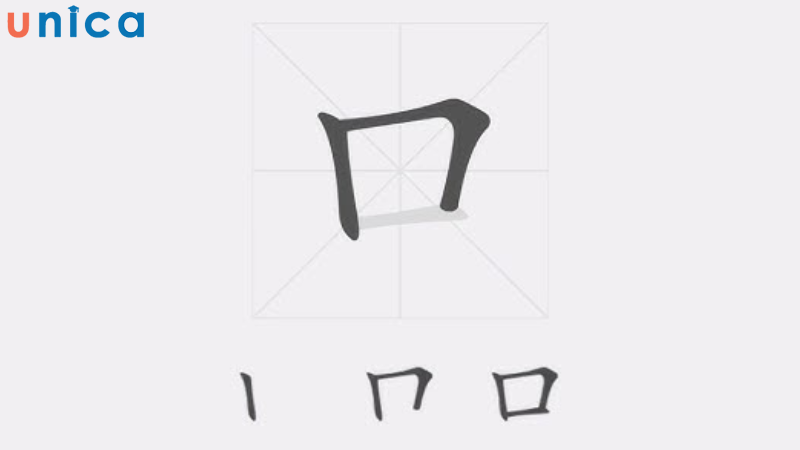 Viết nét sổ dọc bên trái trước các nét bao quanh