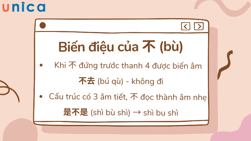 Trong một số trường hợp biến điệu 不 sẽ có cách đọc khác