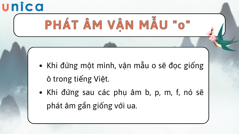 Quy tắc phát âm với vận mẫu “o” được chia làm hai trường hợp