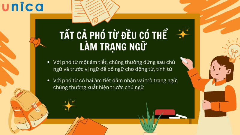 Phó từ có thể làm trạng ngữ để bổ sung thêm thông tin, giúp câu văn trở nên rõ ràng và chính xác hơn